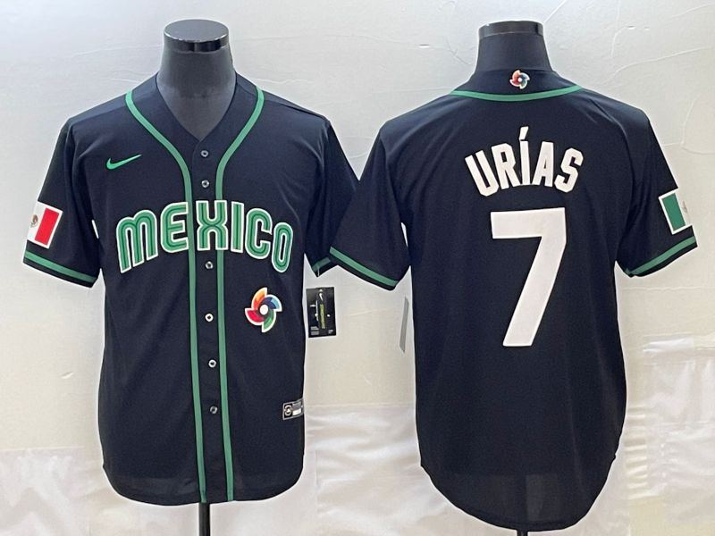 Men 2023 World Cub Mexico 7 Urias Black Nike MLB Jersey24